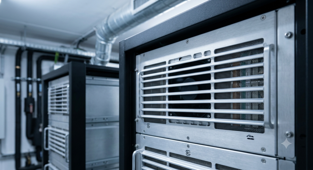 Módulos de rack com ventilação avançada para evitar a degradação térmica das células do sistema BESS em locais de clima quente.