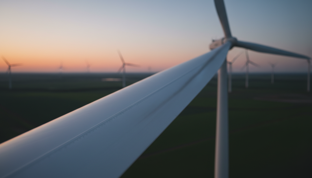Turbina eólica de alta tecnologia gerando energia limpa no contexto da transição energética